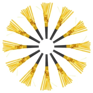 12pcs set Gold Silver Blowouts Noisemakers Whistles Party Supplies for Birthday Graduation Ramadan Thanksgiving