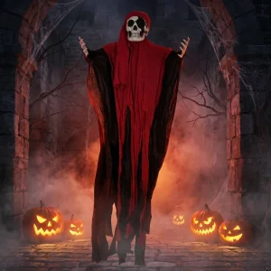 130cm Halloween Pirate Hanging Ghost with Red Bandana Eyepatch Outdoor Haunted House Party Decor