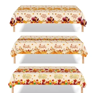 137*274cm Disposable Waterproof PE Modern Tablecloth Thermal Transfer Printing for Thanksgiving Home Party Decoration Supplies