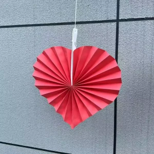 13inch Valentine Decoration Heart Paper Fan