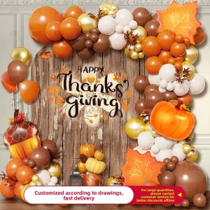 145pcs Latex Thanksgiving Balloon Garland 3.2g Thick Pop Resistant Fall Theme Decor Wedding Birthday Orange Bulk