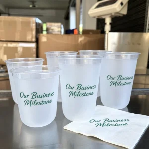 14oz 12oz Custom Logo Plastic Stadium Tumbler Reusable Wine Mug Beverage Frosted Flex Cup for Party Event Wedding Picnic Camping