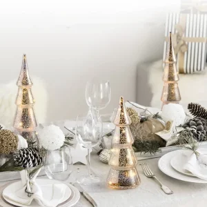 15 cm Christmas Glass Tree LED Light Decoration