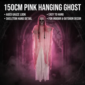 150cm Halloween Hanging Ghost Decoration Tattered Gauze Skull Prop for Outdoor Haunted House