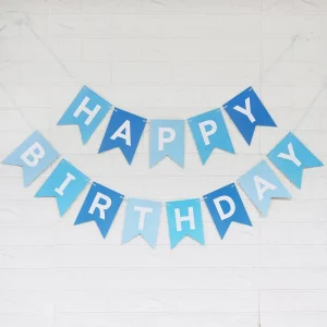16*11.5cm Happy Birthday Banner Bunting Flags for Birthday Party Decoration Fishtail Flag Party Paper Banners Supplies