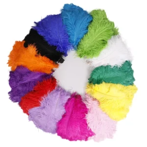 16 18 Inch Green Ostrich Feathers Bright Dyed Feather Clothing Crafts Party Festival Wedding Decorations Assorted