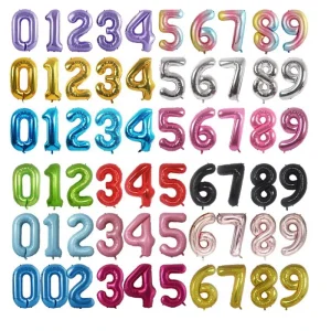 16 32 40 Inch Number Foil Balloon 50PCS Birthday Party Decoration Aluminum Foil 1 to 9 16 Inch Inflatable Balloon
