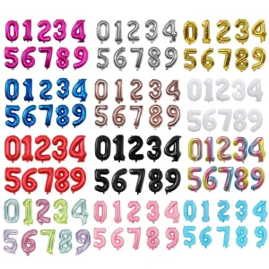 16 Inch 32 Inch 40 Inch Multiple Colors Party Decorations Number Foil Balloons
