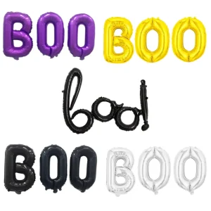 16 Inch BOO Letter Gold Silver Black Foil Balloons Set for Happy Halloween Startles Hotel Toys Party Decoration