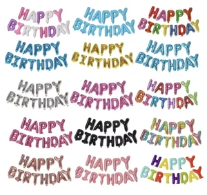 16 Inch Eco Friendly Alphabet Happy Birthday Letter Banner Foil Balloons for Ramadan Decorations