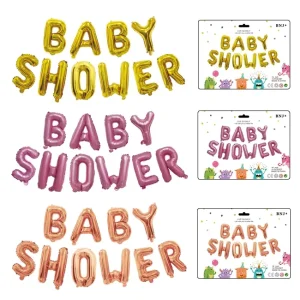 16 Inch Gold Baby Shower Letter Aluminum Foil Balloon Kids Birthday Customized Event Decorations Alphabet Party Balloon Set