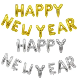 16 Inch Happy New Year Banner Foil Balloon Celebrate New Year Graduation Christmas Party Decoration Balloon Set