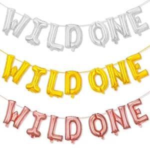 16 Inch Letter Balloon WILD ONE Party Celebrate Decoration Foil Alphabet Phrase Globo Bunting Banner Balloons Supplies