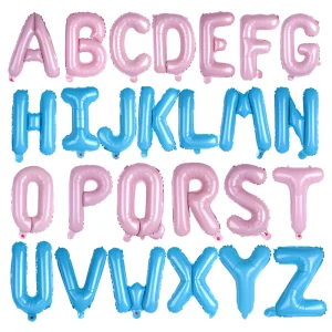 16 Inch Letter Pearl Pink Candy Blue Light Pink Old Pink Baby Blue A-Z Banner Party Decoration Aluminum Foil Letter Balloons