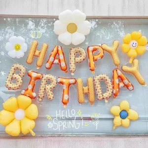 16-Inch Yellow Letter Birthday Banner Balloon Party Supplies Decoration Durable Aluminum Foil Balloon for Teenagers