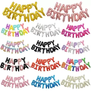16 Inches Party Decoration Aluminum Film Balloons Foil Banner Balloons Happy Birthday Letter Foil Balloon Party Supplier