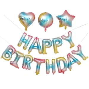 16 inch Gradient Color Birthday Party Balloon Decoration Set