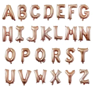 16 inch Metallic English Letter Aluminum Foil Balloons A Z Alphabet Design Thick & Durable for Birthday Wedding Decorations