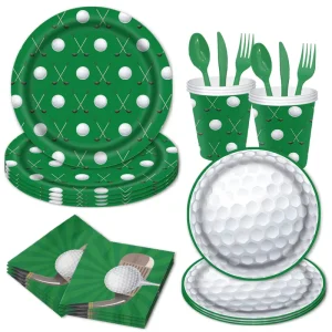 168pcs Golf Party Decoration Sports Tableware Plates and Napkins Party Supplies Golf Party Tableware Golf Birthday Set