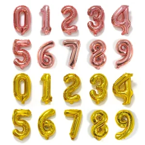 16Inch Number Custom Foil Balloon Single for Birthday Anniversary Party Decor Gold Sliver 0 9 Digital Globos