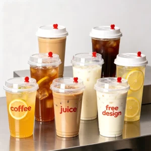 16oz Clear Pet Cups Transparent Plastic Cup With Dome Lid for Drinks Accept Customization Free Sample for Beverage