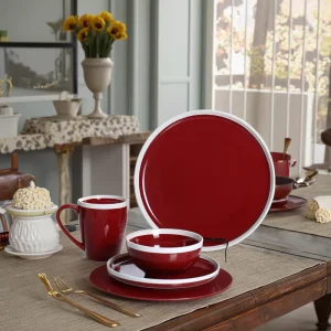 16pcs Christmas Red Porcelain Festival or Wedding Dinnerware Sets