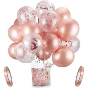 16pcs set Pink and White with Streamer Rubber Balloon Party Birthday Home Decoration