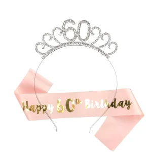 16th 18th 21st 30th 40th Birthday Valentine’s Day Sash and Tiara Set Happy Decorations for Women Indoor Use