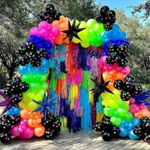 175 Neon Latex Balloon Arched Garland Set Luminous Eco Friendly Birthday Disco Carnival Party Decoration