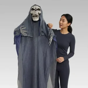 179cm Hanging Ghost Decoration with Skeleton Skull for Halloween Haunted House and Party Decor
