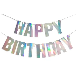 17cm Party Banner Banner with Dazzling Colors Gold Silver and Sky Blue for Birthday Party Decoration