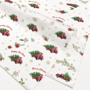 17gsm Christmas Printed Biodegradable Tissue Paper Wrapping Paper for Jewelry Box Bouquet Holiday Gift Packaging