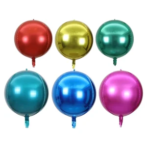 18 & 32 Inch 4D Bright Shape Foil Balloons Birthday Festival Party Balloon for New Year Event Promotion Decoration