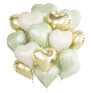 18 Inch 12 Pcs Star & Heart Foil Balloon Set Decorations for Wedding Birthday & Festivals