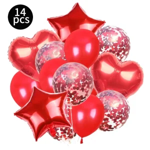 18 Inch 14Pcs Aluminum Film Pearlescent Balloon Set Children’s Birthday Party Decoration Atmosphere Decoration Balloons
