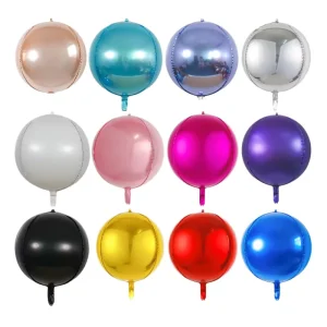 18 Inch 4D Round Foil Balloon Helium Inflatable for Wedding Party Decorations Single Item for Christmas Halloween Festivities