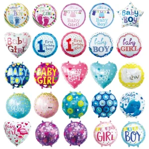 18 Inch Baby Boy & Girl Aluminum Foil Balloons for Birthday Party Gift Decoration
