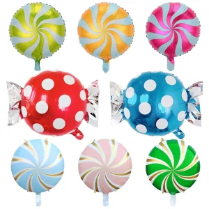 18 Inch Candy Foil Balloons Round Lollipop Foil Balloons Party Decoration Windmill Balloons