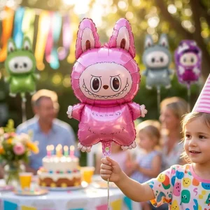 18 Inch Cute Cartoon Monster Foil Balloon 3D Character Helium Toy For Kids Birthday School Event Graduation Party Decor