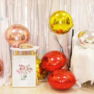 18 Inch Gold Silver Round Foil Balloons for Party Birthday Valentine New Year Customized Mylar Balloons
