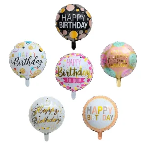 18 Inch Happy Birthday Round Glossy Floating Foil Mylar Helium Balloon Party Decorations Supplies for Birthday Party