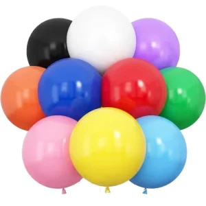 18 Inch Latex Balloons 10 Pieces Per Pack Ribbons for Birthday Wedding Party Sports Day School Festival Decorations 10 Colors