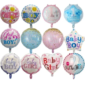 18 Inch Pink Blue Foil Balloons for Gender Reveal Boy Girl Balloons for Baby Shower 1st Birthday Party Decorations Easter Theme
