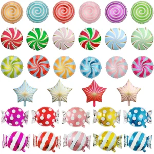18 Inch Printed Windmill Balloon Spiral Aluminum Foil Candy Shape Birthday Aluminum Balloon Party Decoration