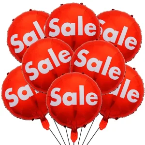 18 Inch Red Round Sale Helium Balloons Shopping Mall Promotion Prop Supplies for Store Opening Festival Foil Balloon