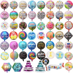 18 Inch Round Happy Birthday Aluminum Mylar Helium Foil Balloon Party Setup Baby Shower Kids Birthday Party Decoration Supplies