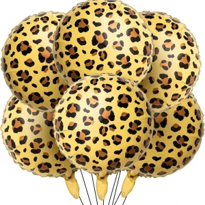 18 Inch Round Leopard Print Foil Balloons for Holiday Outdoor Party Decor