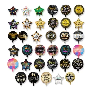 18 Inch Round Shape FELIZ ANO NUEVO Happy New Year Balloons for Party Decoration Star Balloon