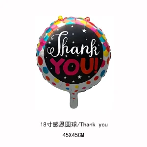 18 Inch Round Thank You Graduation Season Thank You Balloon for Boys and Girls Baby Foot Aluminum Foil Party Supplies
