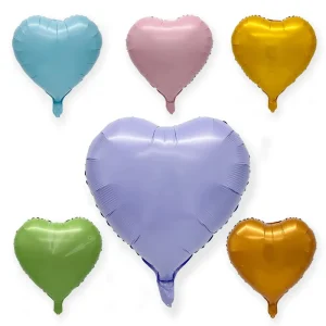 18-inch Metallic Heart Mylar Foil Balloons High Quality Inflatable Valentine’s Day Candy-Colored Decor (Bulk )